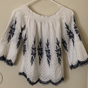 Off-Shoulder Embroidered Top